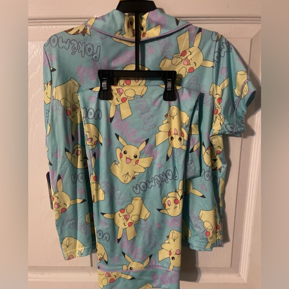 Pokémon Pikachu Girls Pajama Set L 10/12 Blue 2 Piece Sleepwear NWT - Picture 12 of 12